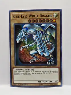 Blue Eyes White Dragon LCKC-EN001 1st Edition Version 4 Yugioh! TCG LP - Image 1