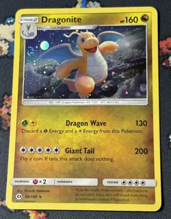 Pokemon Tcg: Dragonite Sun & Moon 96/149 Cosmos Holo W/ Galaxy Swirl Promo Wow!! - Image 1