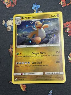 Pokemon Tcg: Dragonite Sun & Moon 96/149 Cosmos Holo W/ Galaxy Swirl Promo Wow!! - Image 3
