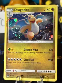 Pokemon Tcg: Dragonite Sun & Moon 96/149 Cosmos Holo W/ Galaxy Swirl Promo Wow!! - Image 5