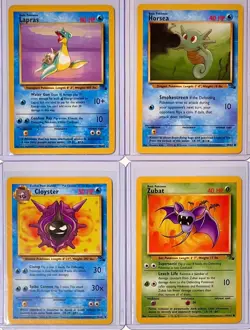 1999 Pokemon Fossil Unlimited Non Holo Set of 4 NM WOTC Cards - Image 1