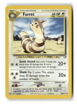 Furret 35/111 Uncommon Neo Genesis Pokemon Moderately Played - Image 1