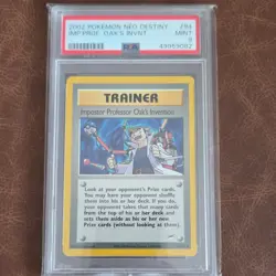 Pokemon Impostor Professor Oak's Invention 94/105 Neo Destiny Rare Trainer PSA 9 - Image 1