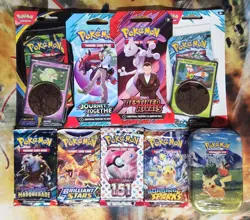 Sealed Pokemon TCG 10 Pack Lot 151 BRILLIANT STARS ASCENDED HEROS Mini Tin DESTI - Image 2