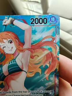One Piece OP01-016 Romance Dawn Nami Pre-Errata Alt Alpha " Reveal 1 " - Image 3