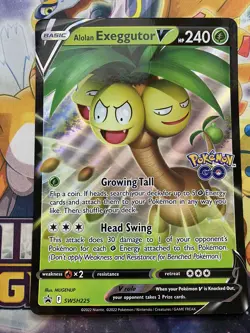 JUMBO Alolan Exeggutor V SWSH225 Black Star Promo Pokemon GO TCG Card OVERSIZED - Image 1
