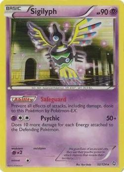 Sigilyph 52/124 - Pokemon Dragons Exalted Holo Rare Card - Image 1