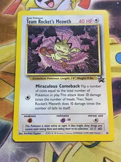 Team Rocket's Meowth - 18 - Pokemon Wizards Black Star Promo Card NM - Image 1