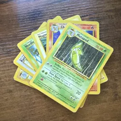 Pokemon TCG Base Set Metapod, Charmeleon, Magnemite, Weedle, Rattata Lot 6 Cards - Image 1