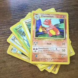 Pokemon TCG Base Set Metapod, Charmeleon, Magnemite, Weedle, Rattata Lot 6 Cards - Image 2