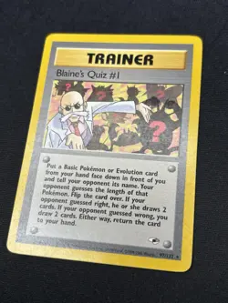Blaine's Quiz #1 97/132 - Gym Heroes Non Holo Rare Trainer Pokemon Card - MP - Image 2