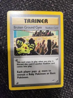Broken Ground Gym 92/105 Neo Destiny Trainer Rare Pokemon Card Vintage TCG - Image 1