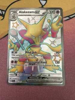 Pokemon Card TCG - Alakazam ex 215/091 Ultra Rare Shiny Paldean Fates Near Mint - Image 1