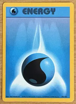 1st Edition Shadowless Water Energy 102/102 Base Set Rare Vintage Pokemon Card - Image 1