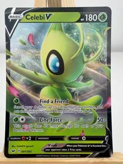 Pokemon Card Celebi V 001/202 Sword & Shield Holo Ultra Rare - Image 1