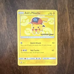 Pokemon Ash's Pikachu SM111 Promo Card SM Set 2017 English Regular Basic - Image 1