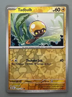 Lightning Type Pokemon TCG Tadbulb Lot 4 Regular & Foil Common Cards PAL OBF ASC - Image 4