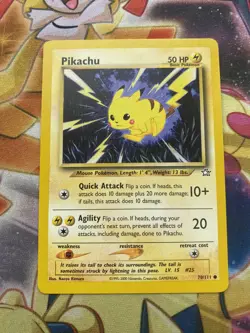 Pikachu 70/111 Neo Genesis Common Pokemon Card Unlimited NM - Image 1