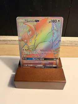 Pokemon TCG Tauros GX Full Art Holo Rainbow Rare Card Sun & Moon 156/149 - Image 1