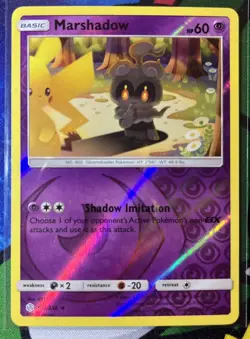 Pokemon TCG Marshadow 103/236 S&M: Cosmic Eclipse Rare & Reverse Holo Set Of 2 - Image 2