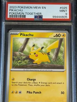 2023 POKEMON MEW EN-151 POKEMON TOGETHER #025 PIKACHU PSA 9 - Image 2