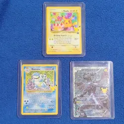 Pokemon TCG Celebrations Holo Promo Lot - Birthday Pikachu, Blastoise, Zekrom - Image 1