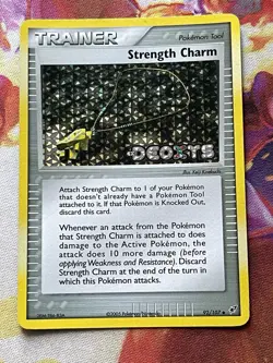 Strength Charm 92/107 Reverse Holo Stamped ex Deoxys Pokemon Card - Image 1