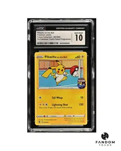 CGC 10 GEM MINT Pikachu on the Ball 001/005 FA Fitsal Pokemon Youth Collection - Image 1