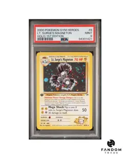 PSA 9 MINT Lt. Surge's Magneton 1st Edition Holo 8/132 Pokemon Gym Heroes - Image 1
