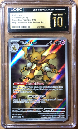 ALAKAZAM Mega Evolution ETB Promo #009 Pokemon Card - CGC 10 PRISTINE - Image 1