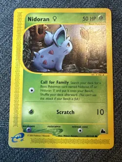Pokemon 2003 TCG Nidoran Card Skyridge, #82/144, Non-Holo, Vintage LP - Image 1