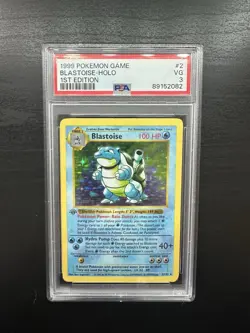 Pokemon Blastoise Holo Rare 1st Edition Shadowless #2 PSA 3 - Image 1