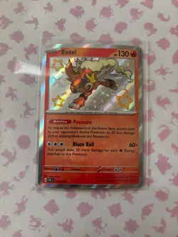 Entei - 112/091 - Shiny Rare NM, English Pokemon Paldean Fates - Image 1