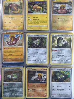 Pokemon Card Species Set Lot - 9x Unique Cards / Stunfisk Family - Image 1
