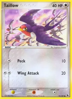 Pokemon Tcg Taillow 72/109 & Swellow 46/109 Ex Ruby & Sapphire Non-Holo - Image 3