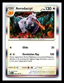 🔥 Aerodactyl 142/165 Sv: Scarlet & Violet 151 Holo Pokemon TCG 2023 - Image 1