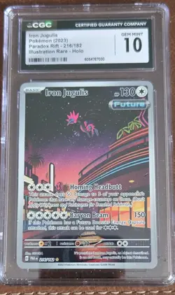 Pokemon Iron Jugulis 216/182 Illustration Rare SV04: Paradox Rift Holo 130 HP - Image 1