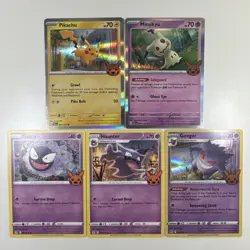 Pokemon Trick Or Trade Gengar Gastly Haunter Pikachu Mimikyu Lot Of 5 - Image 1
