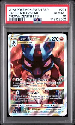 PSA 10 LUCARIO VSTAR SWSH291 BLACK STAR PROMO CROWN ZENITH ETB POKEMON 😍 - Image 1
