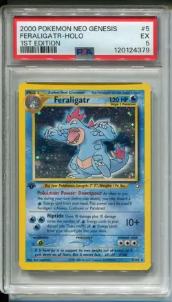 2000 POKEMON NEO GENESIS 1ST EDITION #4 FERALIGATR-HOLO PSA 5 - Image 1