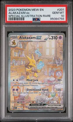 2023 POKEMON MEW EN-151 SPECIAL ILLUSTRATION RARE #201 ALAKAZAM EX PSA 10 - Image 1