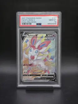 PSA 10 GEM MT SYLVEON V 183/203 FULL ART EVOLVING SKIES POKEMON - Image 1