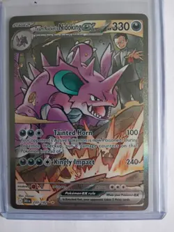 Pokemon Team Rocket's Nidoking EX 233/182 Destined Rivals Holo 330 HP Rare - Image 1