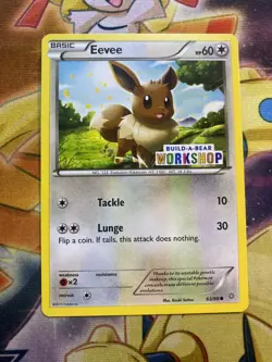 Build a Bear Pokemon Card Workshop Eevee Promo Trading 63/98 Stamped! NM - Image 1
