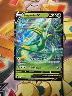 Serperior V 007/195 Silver Tempest Ultra Rare Holo Pokemon TCG Card NM - Image 1