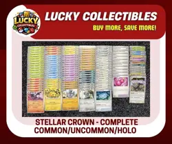 Pokemon TCG Stellar Crown - Complete Common/Uncommon/Holo Set - 125 Cards ✅ - Image 1