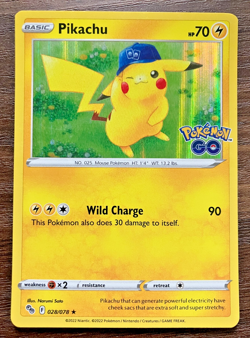 HOLO Pikachu 028/078 - 2022 Pokemon Go Series Rare Card - CLEAN NM - Image 1