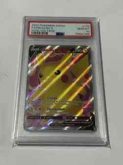 2020 Pokemon SWSH Full Art Pikachu V PSA 10 Gem Mint Vivid Voltage 170/185 Card✅ - Image 1