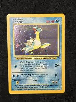 Pokemon Lapras 10/62 Fossil Holo Card Rare HP 80 1999 Millennium Y2K CENTERED! - Image 4