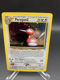 Pokemon TCG Porygon2 Neo Revelation Holo Rare Card 12/64 MP - Image 1